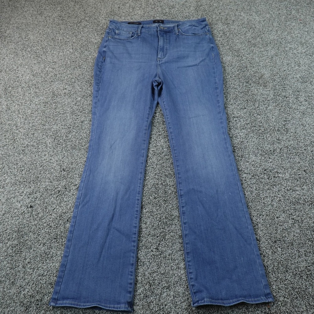 NYDJ Jeans Womens 14 Dark Blue Denim Pants Slim Bootcut Lift Tuck Stretch Flex